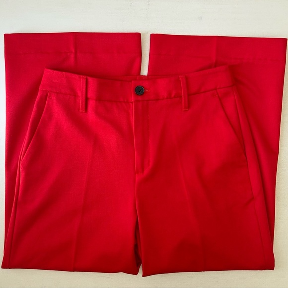 Banana Republic High Rise Slim Wide Leg Cropped Pants Red Size 2 - Picture 12 of 15